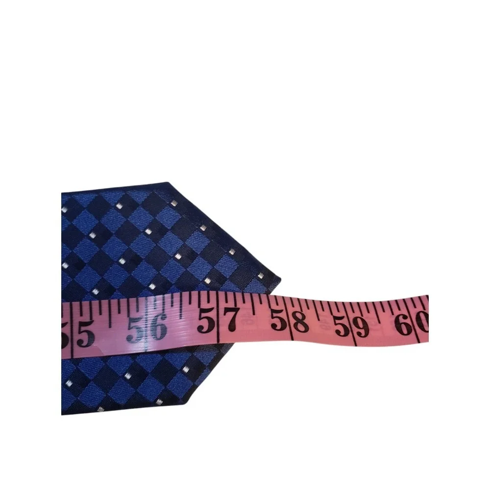 Michael Kors Mens Tie Necktie Designer Luxury Blue Silver Geometric Businesscore